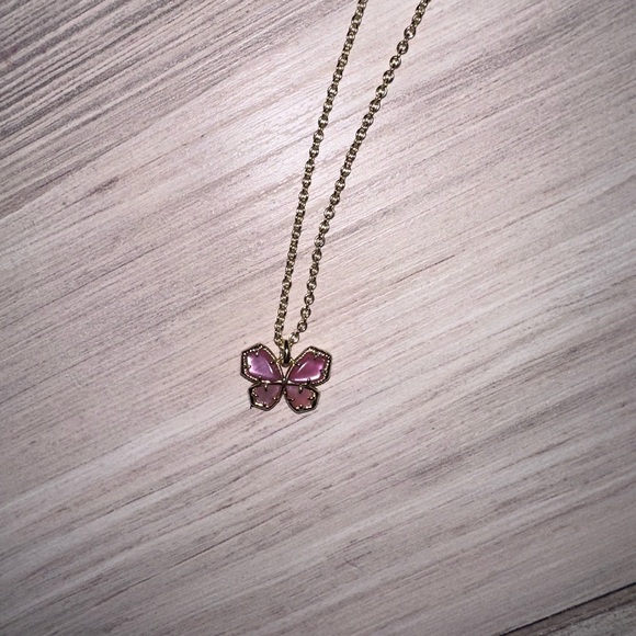 Kendra Scott Gold and Pink Butterfly Pendant Necklace - Picture 4 of 12